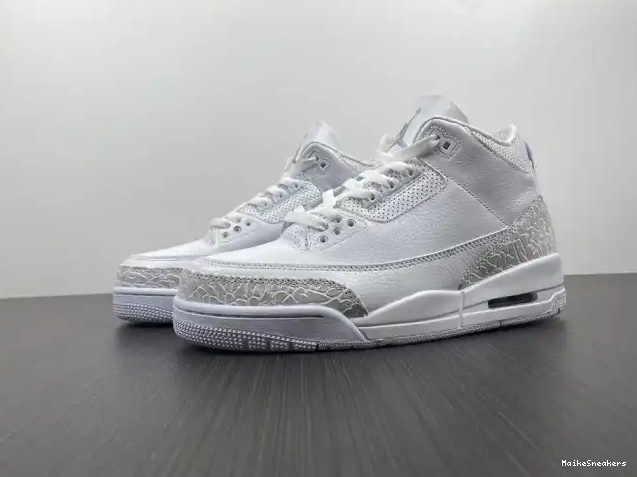 MaikeSneakers PS Retro 3 Jordan Air 'Triple White' 429487-111 0505
